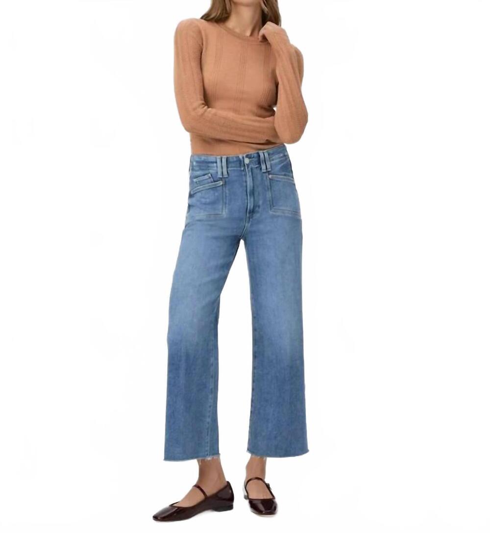 NEW PAIGE anessa wide leg jean in sunnie distressed
